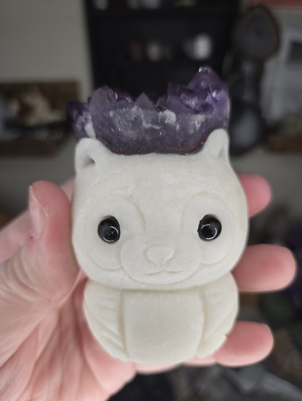 Chipmunk Amethyst Crystal Carving Buddy